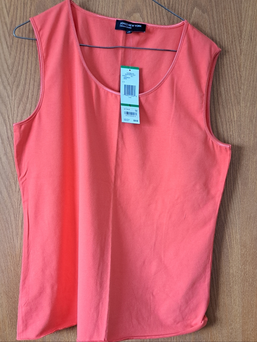 Jones New York Coral-Orange Scoop Neck Tank